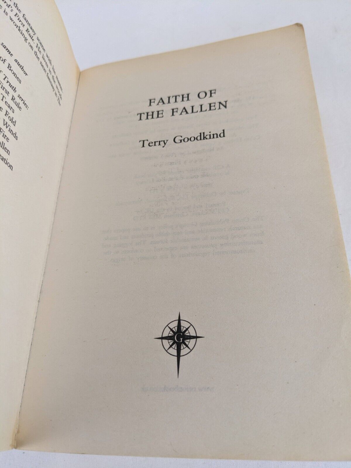 Sword of truth by Terry Goodkind 2008 Winds, Fire, Faith