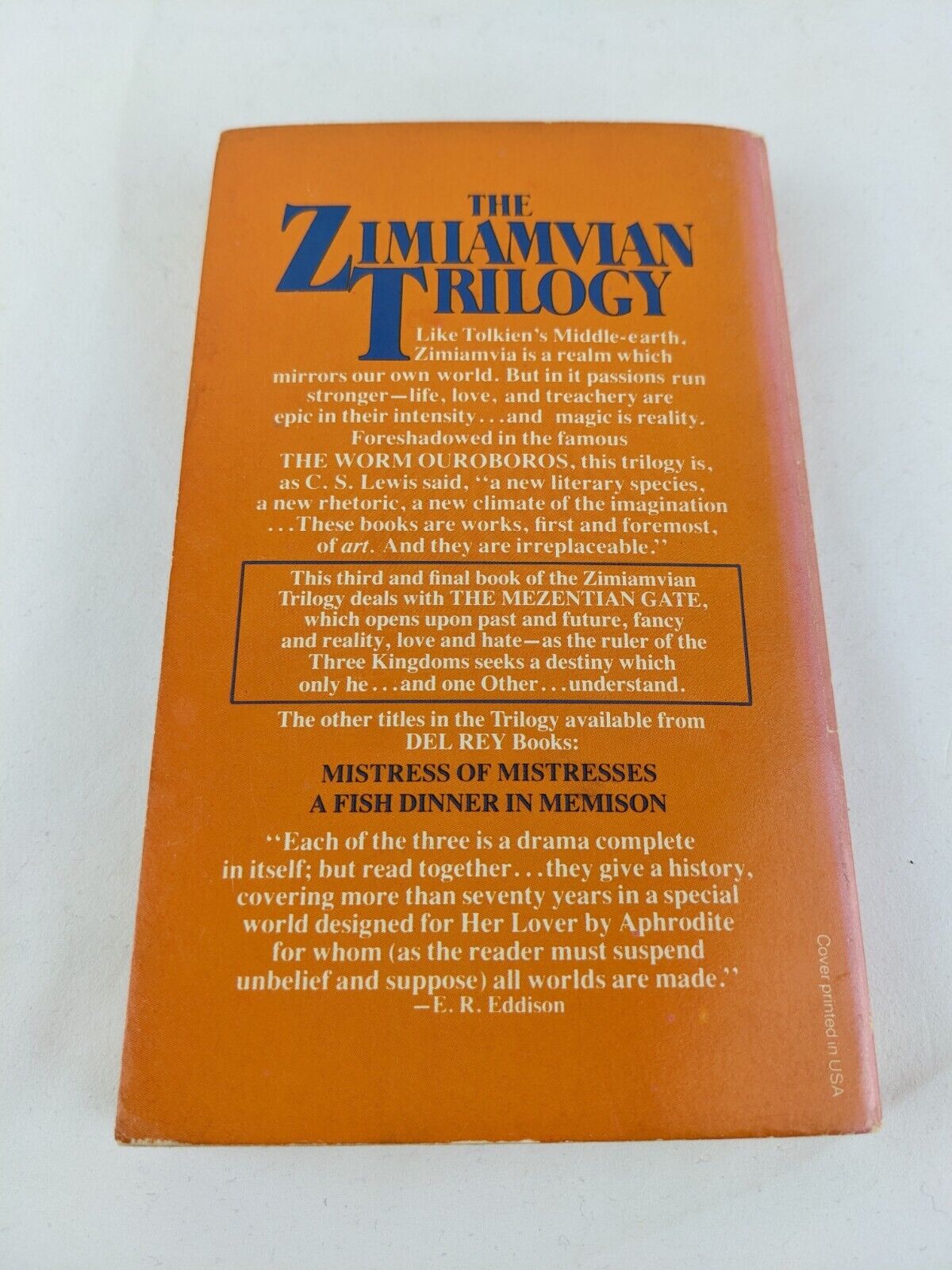 The Mezentian gate by E. R. Eddison 1978 The Zimiamvian