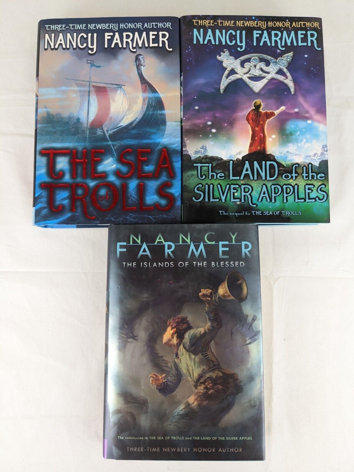 The sea of trolls trilogy by Nancy Farmer x3 - Hardcover first edition 2004