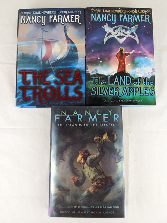 The sea of trolls trilogy by Nancy Farmer x3 - Hardcover first edition 2004