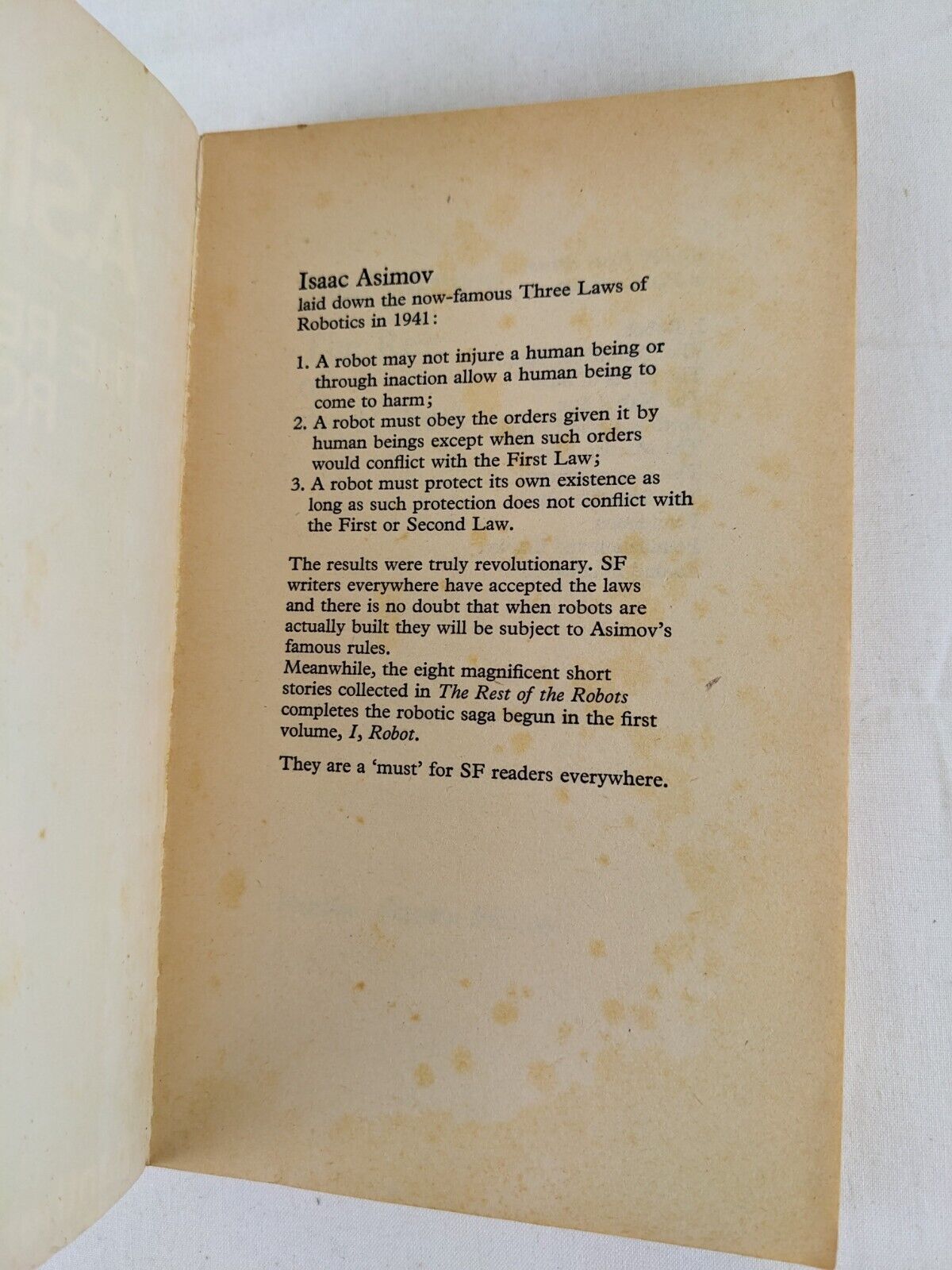 The rest of the robots by Isaac Asimov 1968 Robot Panther Edition
