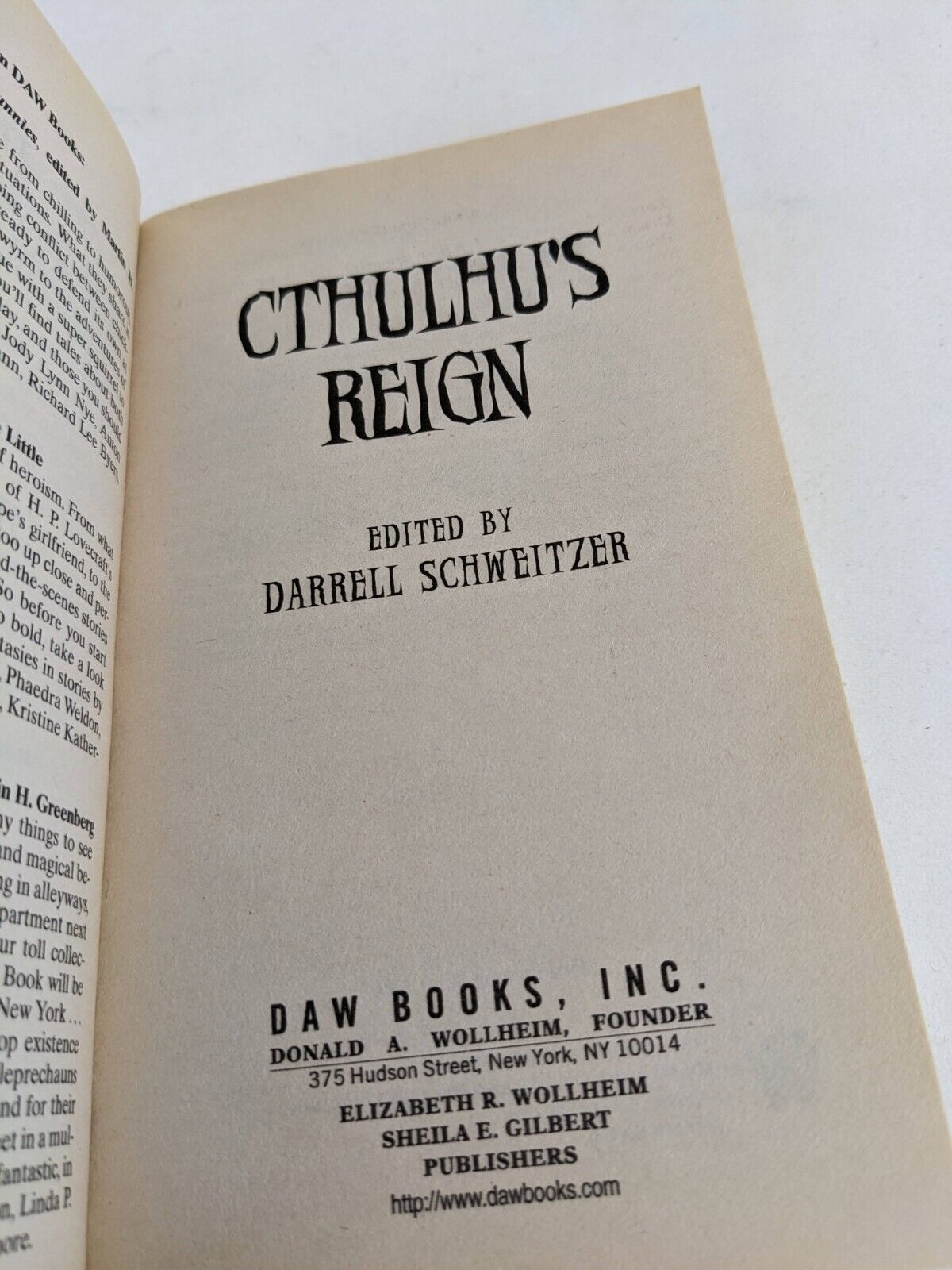 Cthulhu's reign edited by Darrell Schweitzer 2010