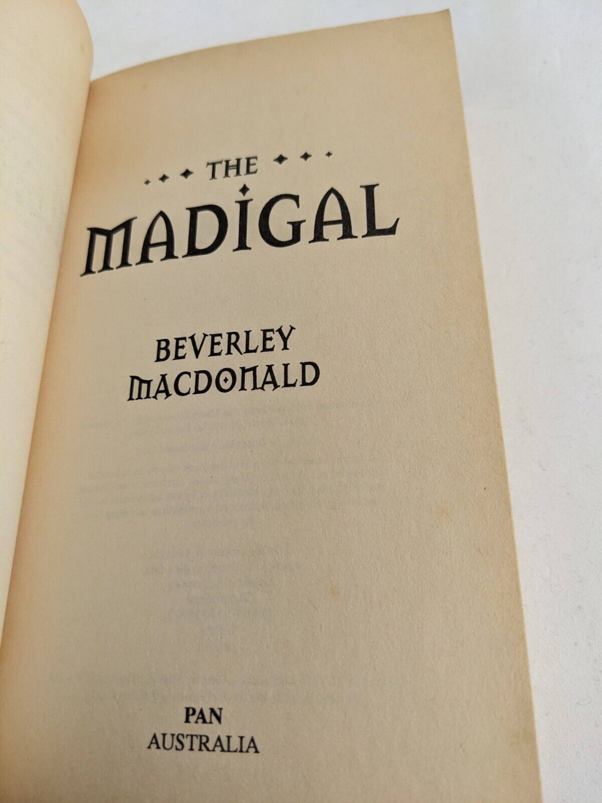 The madigal by Beverley Macdonald 1995