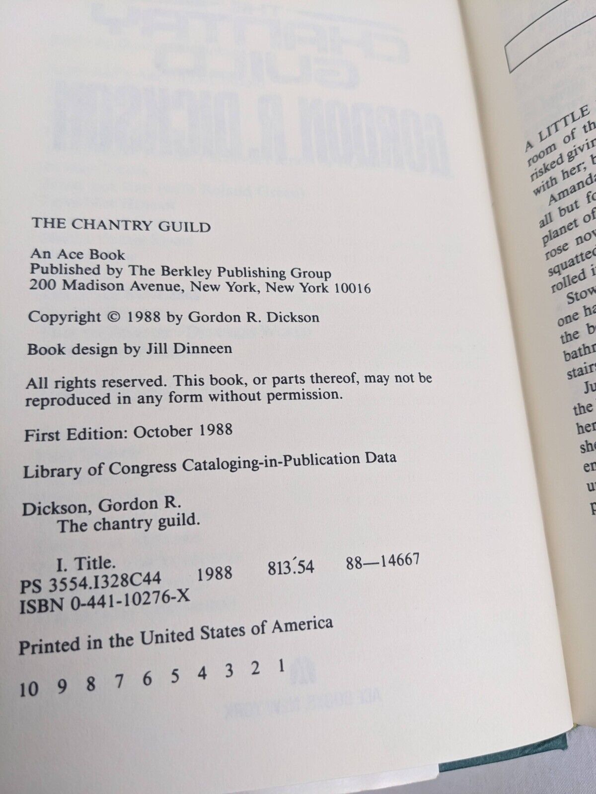 The Chantry Guild by Gordon R. Dickson First Edition 1988 Hardcover Childe Cycle