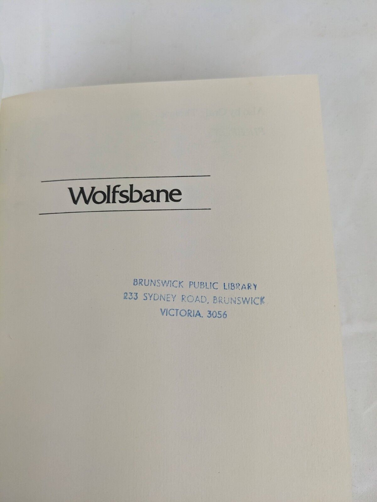 Wolfsbane by Craig Thomas 1978 Hardcover US First Edition