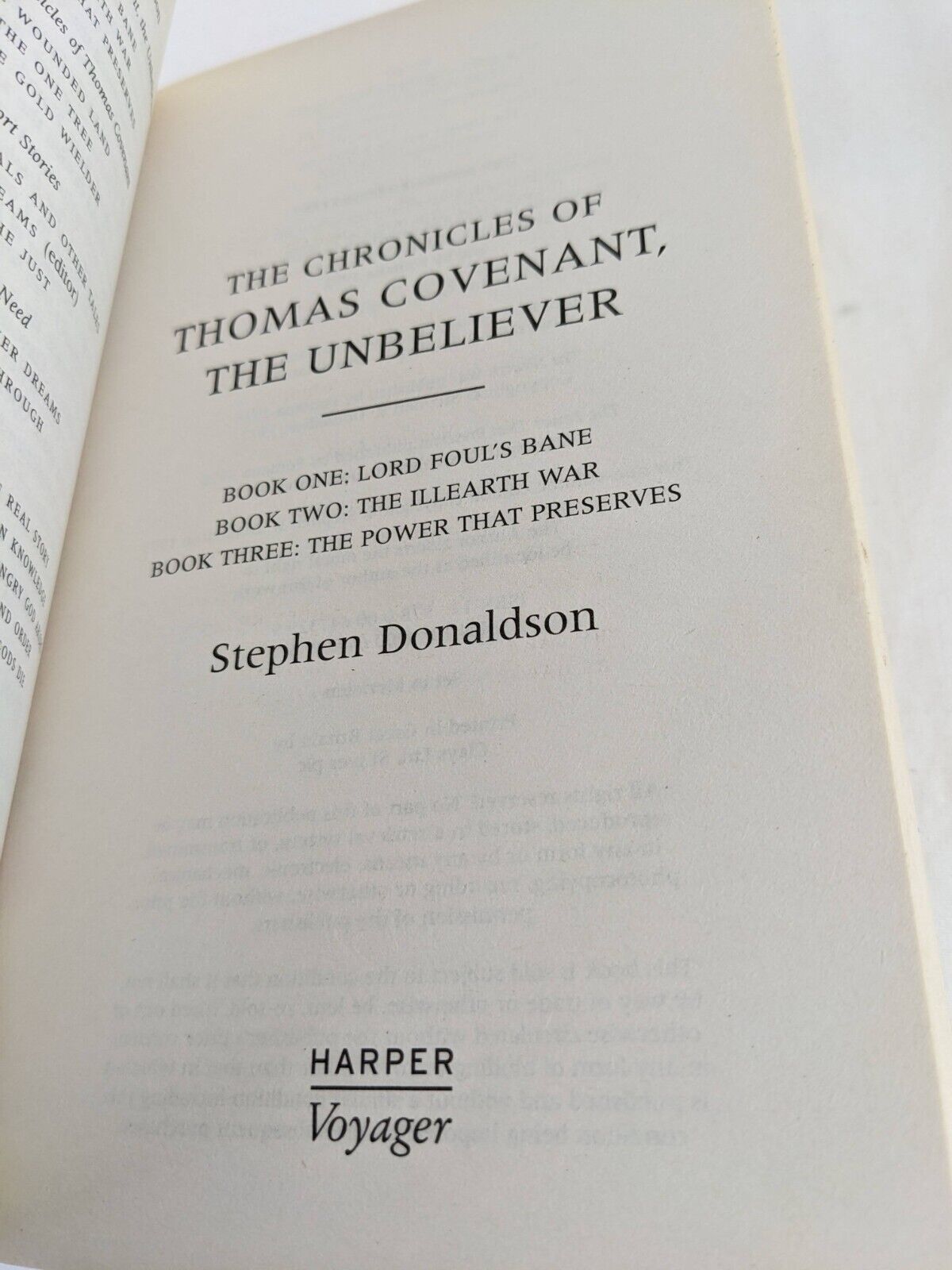 The chronicles of Thomas Covenant, the unbeliever by Stephen Donaldson 1996