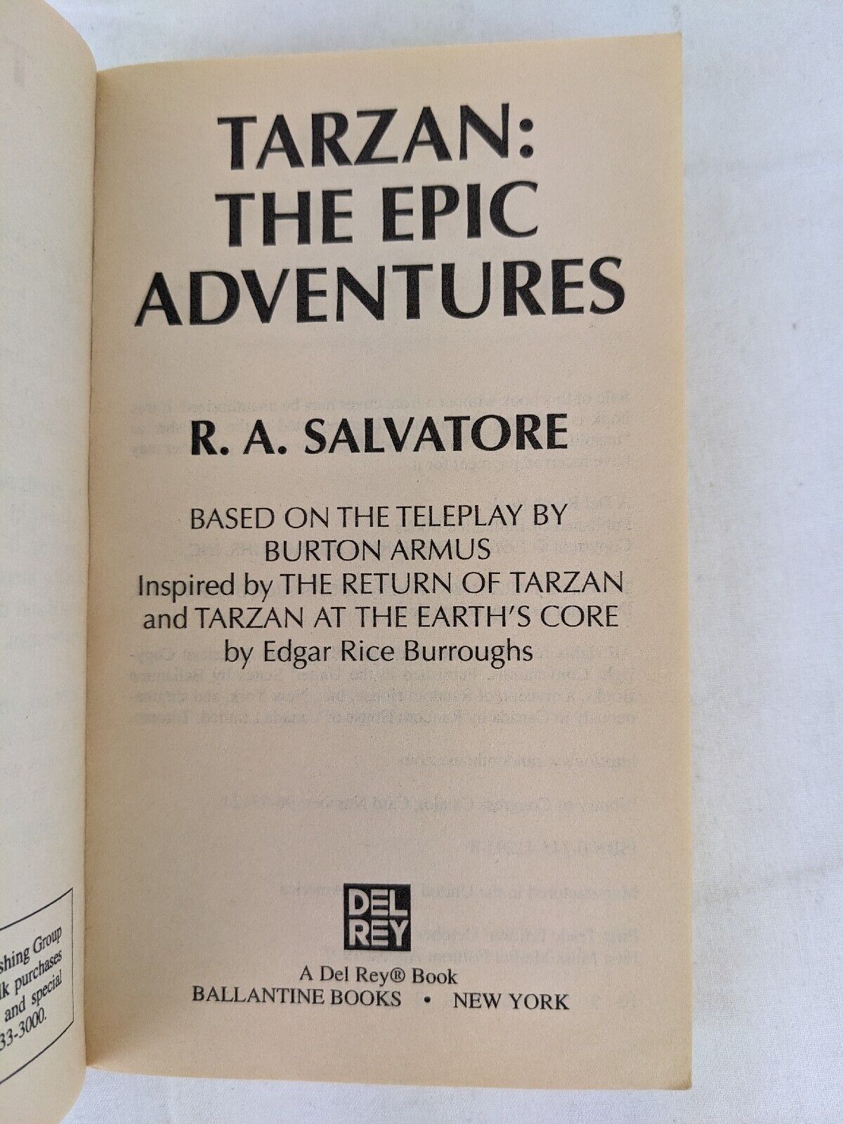 Tarzan the epic adventures by R. A. Salvatore 1998