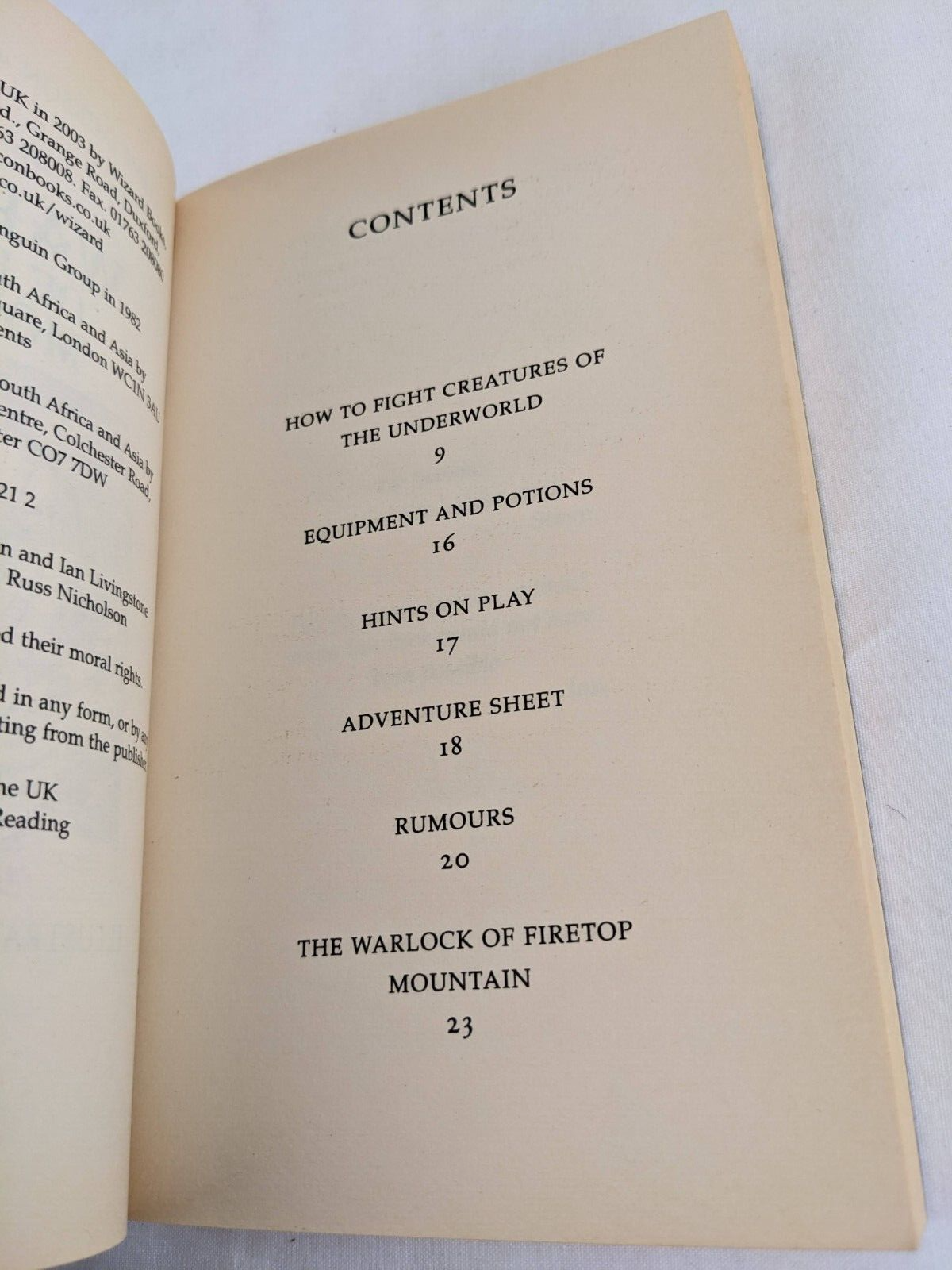 The warlock of firetop mountain by Jackson & Livingstone 2003 Fighting Fantasy